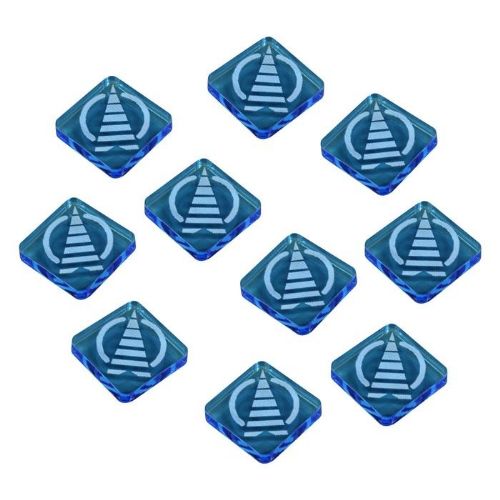 LITKO Space Fighter Cloak Tokens, Fluorescent Blue  (10) for X-Wing 2nd edition